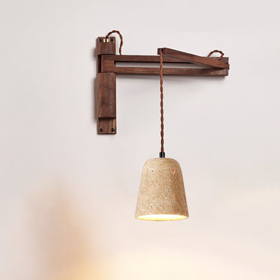 Arboren Adjustable Travertine Dome Wall Sconce