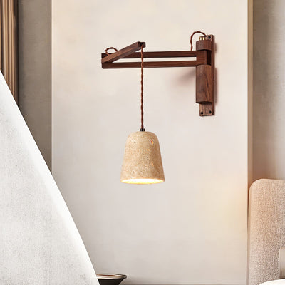 Arboren Adjustable Travertine Dome Wall Sconce