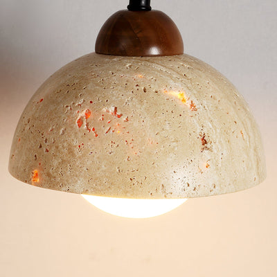 Arboren Adjustable Travertine Dome Wall Sconce
