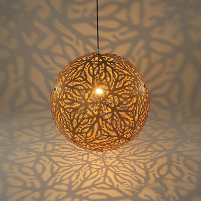 Rininia Pendant Light Geometric Wooden Woven