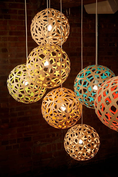 Rininia Pendant Light Geometric Wooden Woven