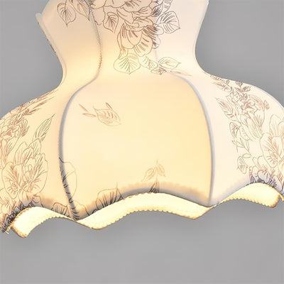 Pendant Lamp and Wood Fabric Vintage Floral Elegant - Neutral Decor