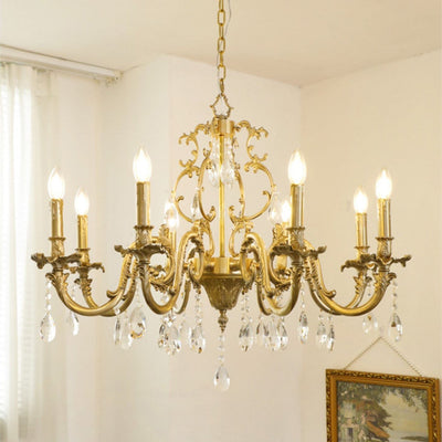 Olrinila Postmodern Luxury Brass Crystal Chandelier - Neutral Decor