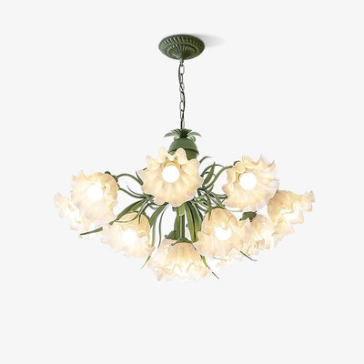 Evren Chandelier Flower with Petals and Leaves