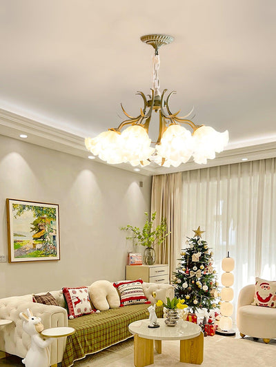 Evren Chandelier Flower with Petals and Leaves