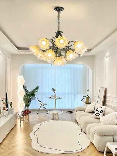 Evren Chandelier Flower with Petals and Leaves