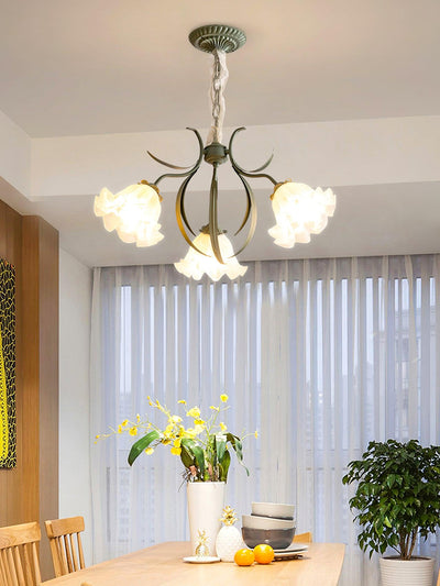 Evren Chandelier Flower with Petals and Leaves