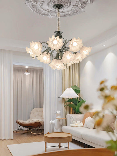 Evren Chandelier Flower with Petals and Leaves