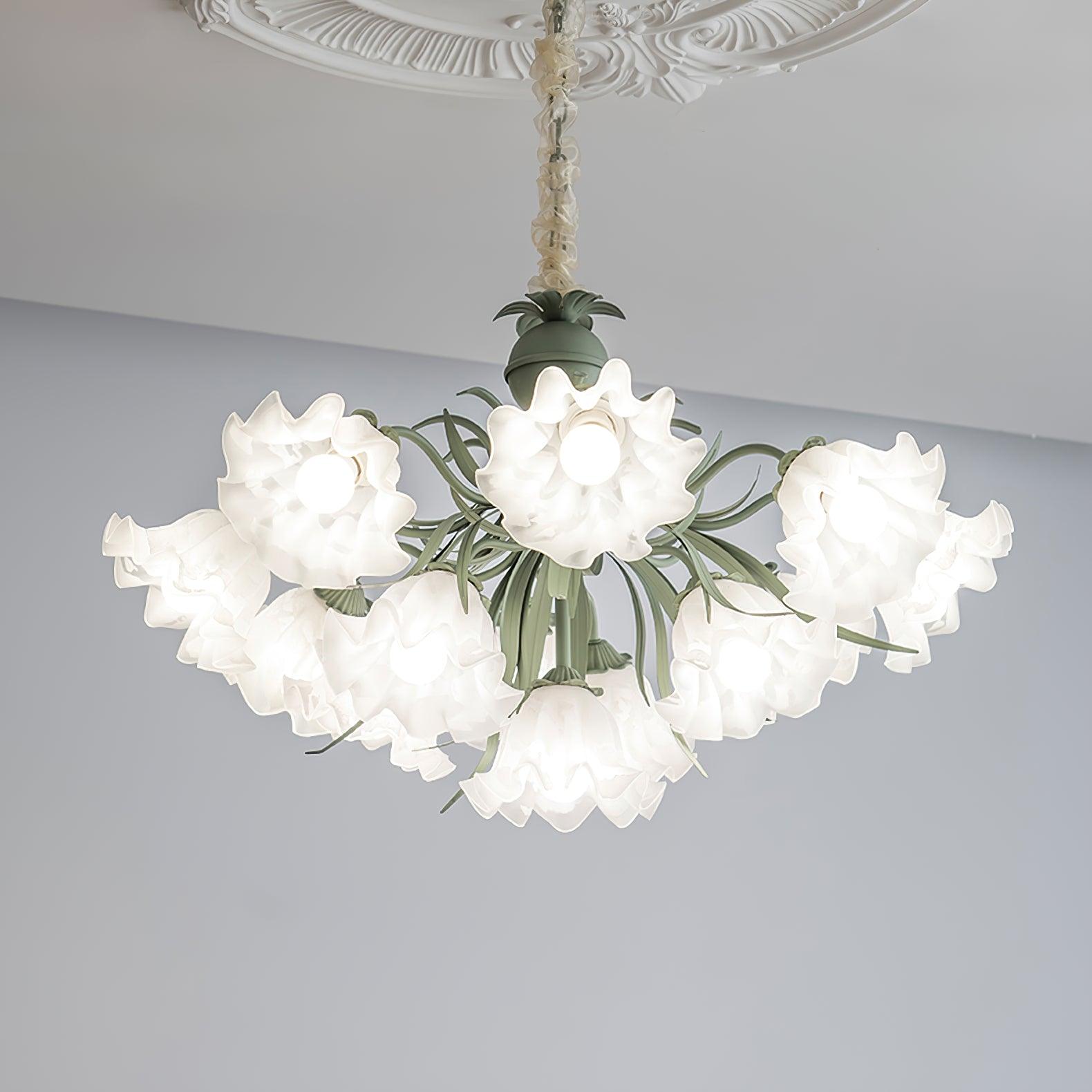 Evren Chandelier Flower with Petals and Leaves