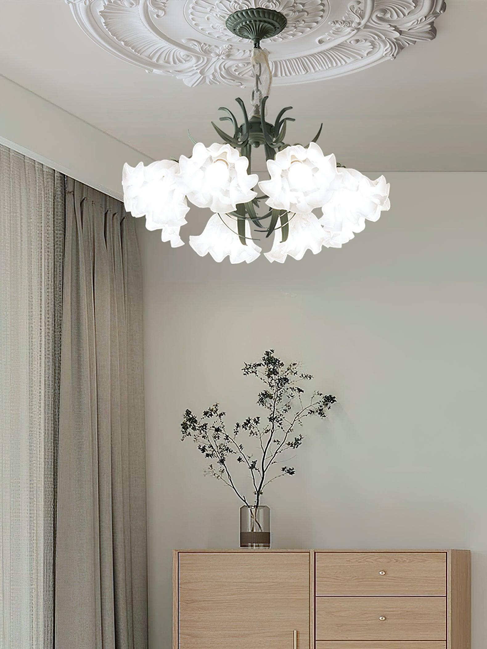 Evren Chandelier Flower with Petals and Leaves