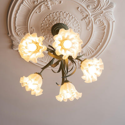 Evren Chandelier Flower with Petals and Leaves