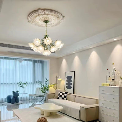 Evren Chandelier Flower with Petals and Leaves