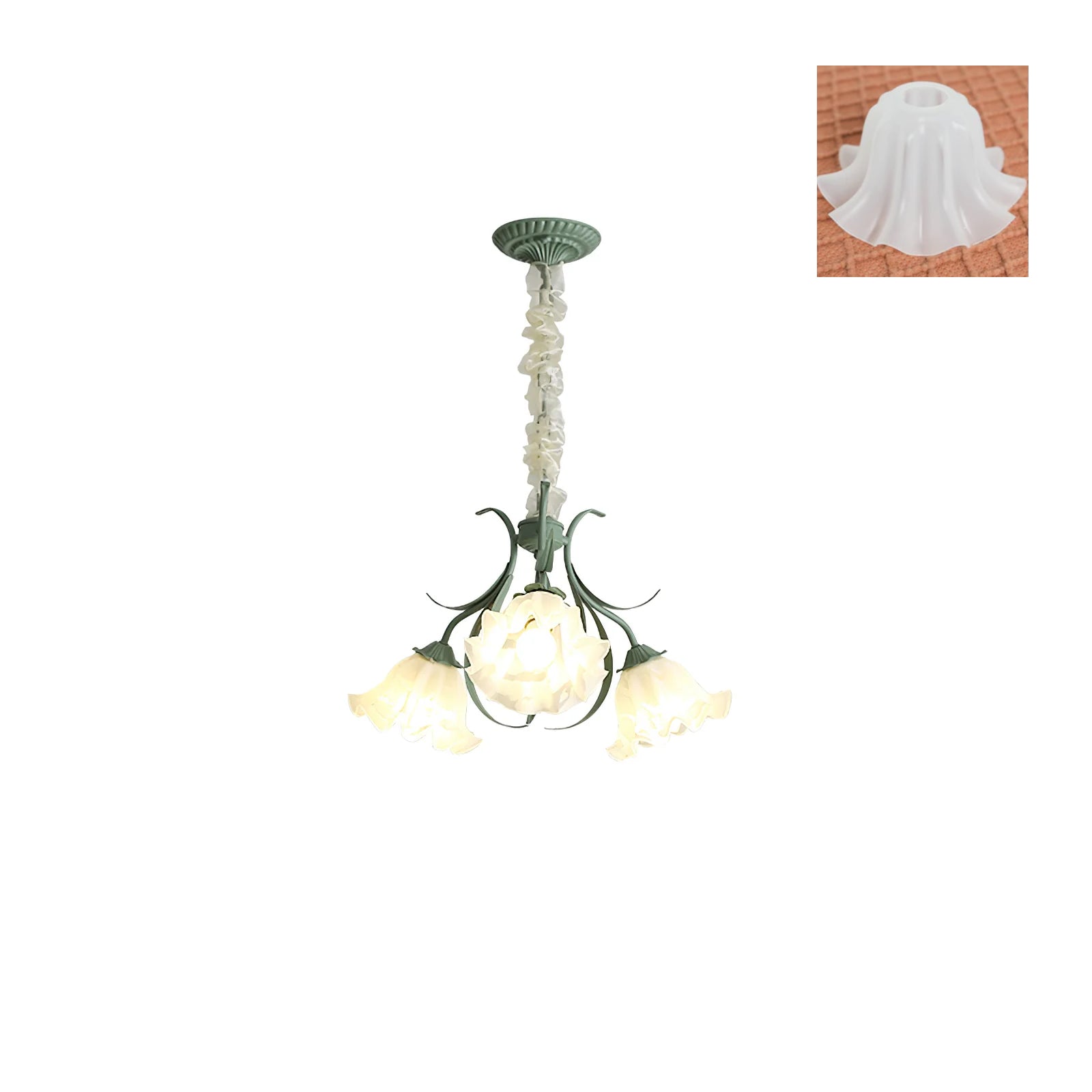 Evren Chandelier Flower with Petals and Leaves