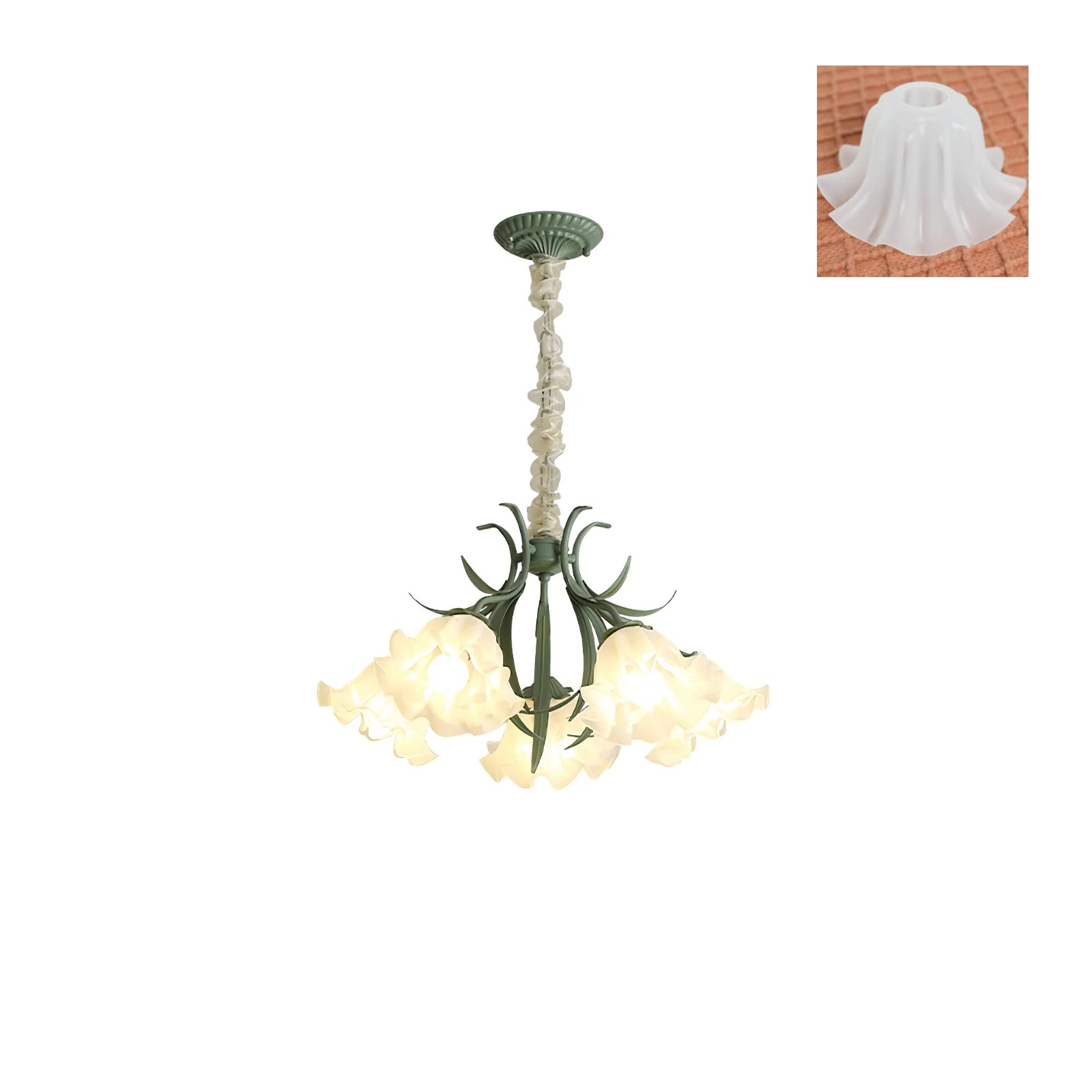Evren Chandelier Flower with Petals and Leaves