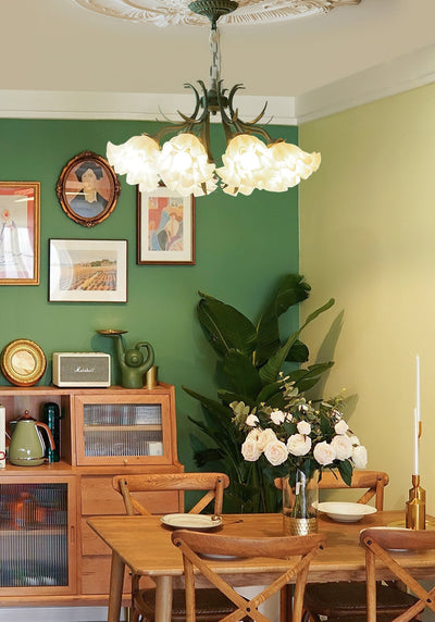 Evren Chandelier Flower with Petals and Leaves