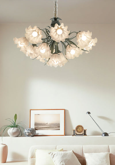 Evren Chandelier Flower with Petals and Leaves