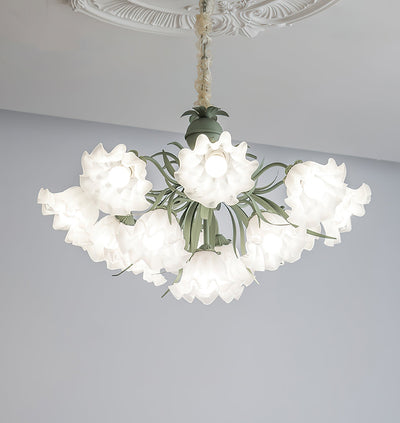 Evren Chandelier Flower with Petals and Leaves