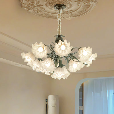 Evren Chandelier Flower with Petals and Leaves