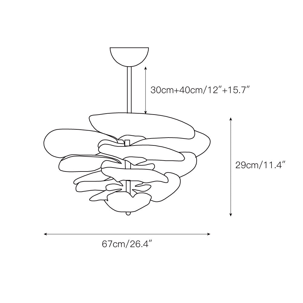 Fairwell Lotus Leaf Layered Glass Chandelier