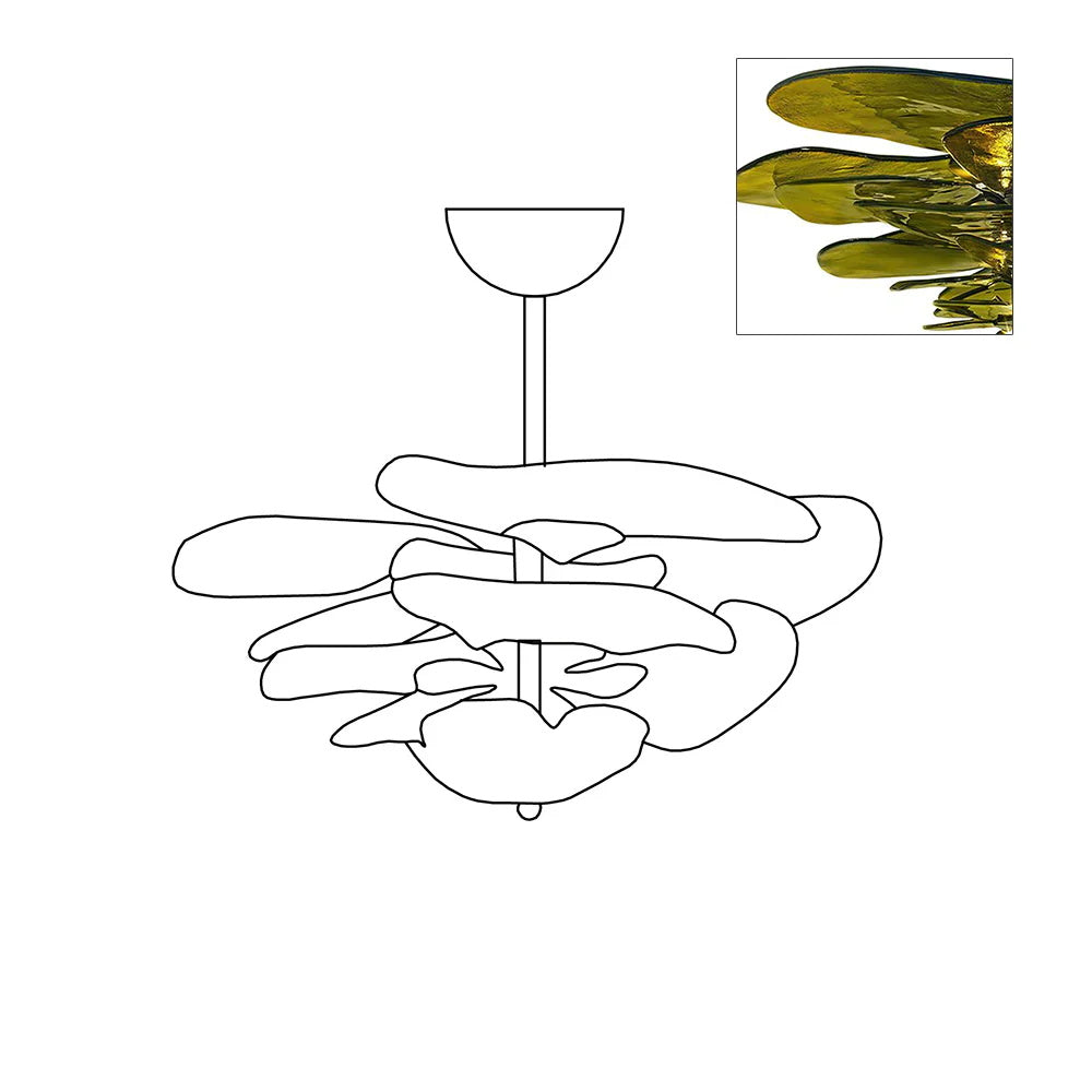 Fairwell Lotus Leaf Layered Glass Chandelier