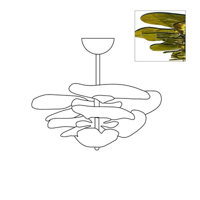 Fairwell Lotus Leaf Layered Glass Chandelier