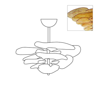 Fairwell Lotus Leaf Layered Glass Chandelier