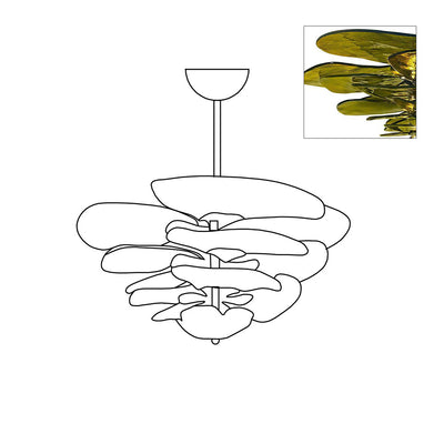 Fairwell Lotus Leaf Layered Glass Chandelier