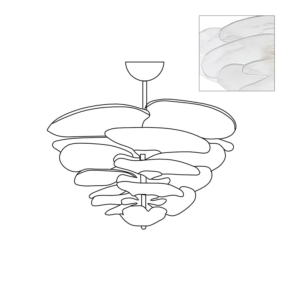 Fairwell Lotus Leaf Layered Glass Chandelier