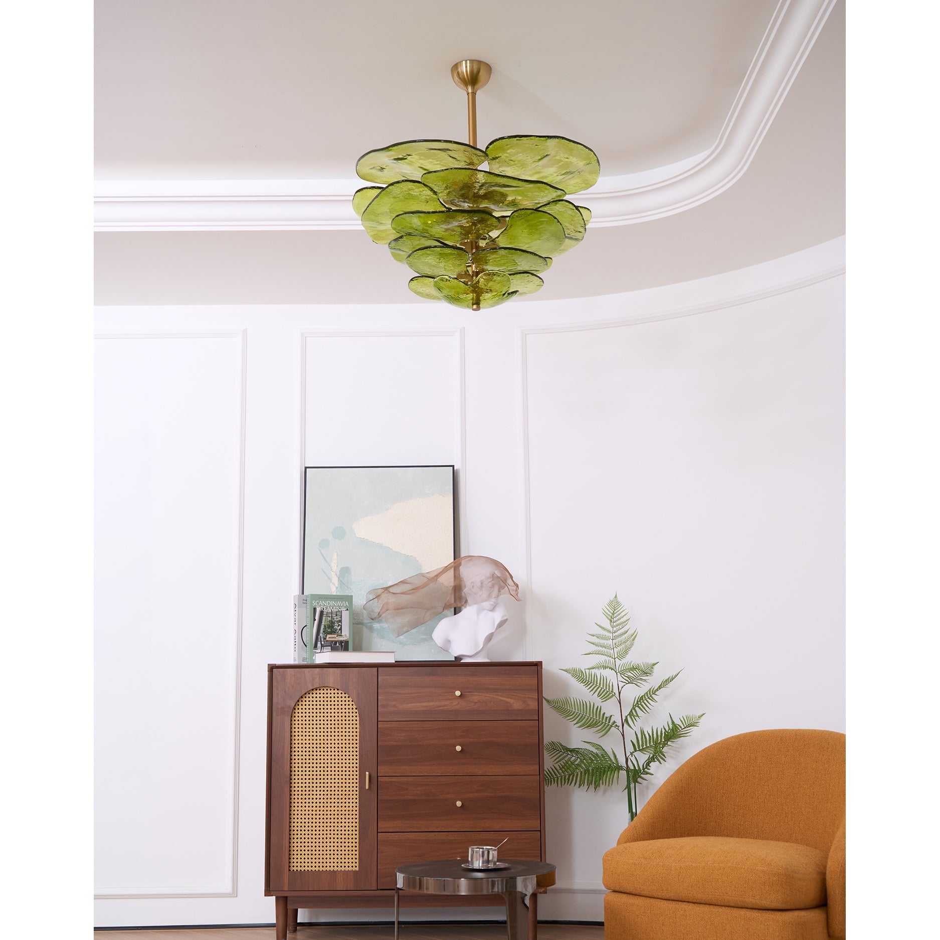 Fairwell Lotus Leaf Layered Glass Chandelier