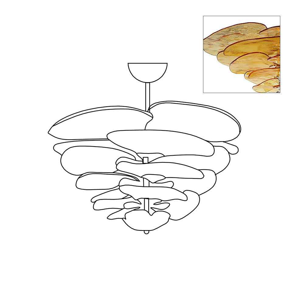Fairwell Lotus Leaf Layered Glass Chandelier