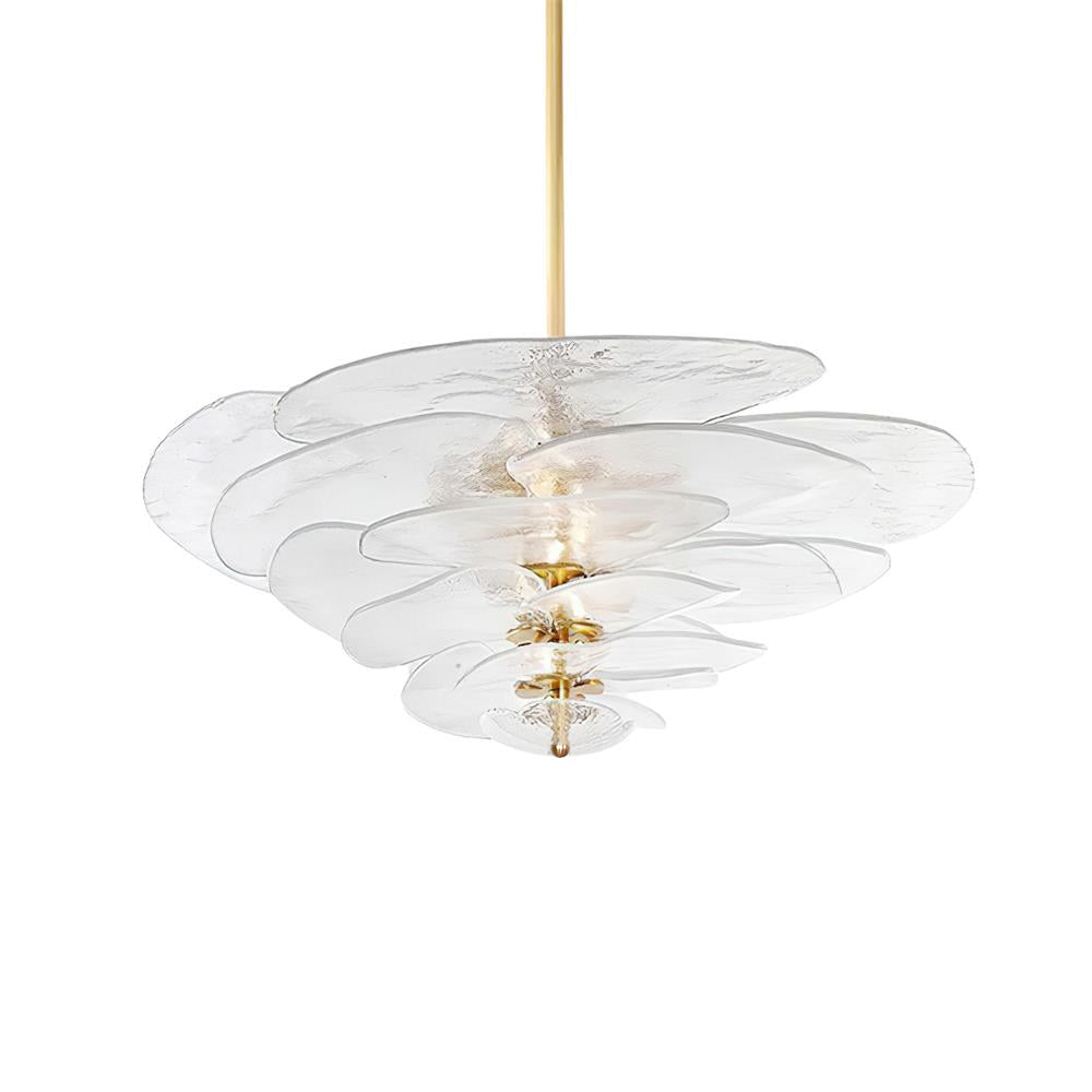 Fairwell Lotus Leaf Layered Glass Chandelier