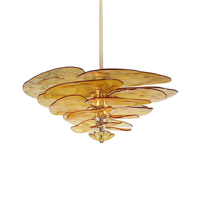 Fairwell Lotus Leaf Layered Glass Chandelier