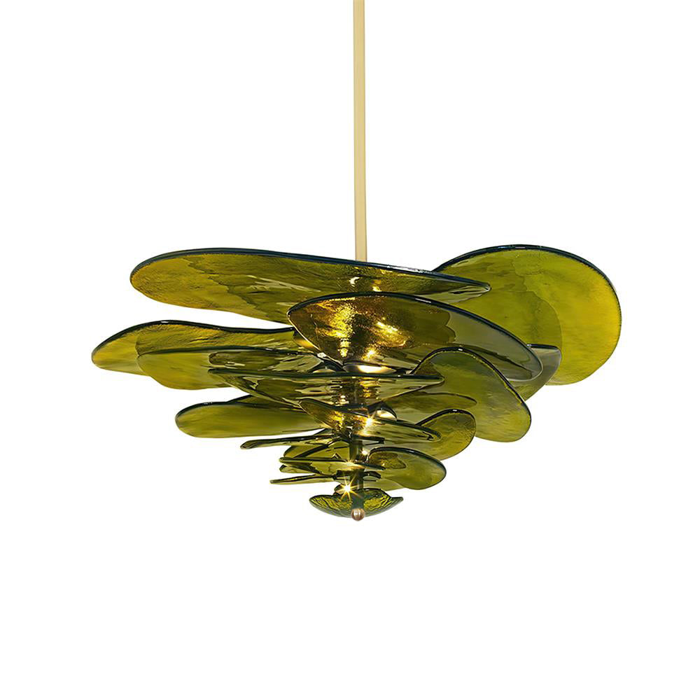 Fairwell Lotus Leaf Layered Glass Chandelier
