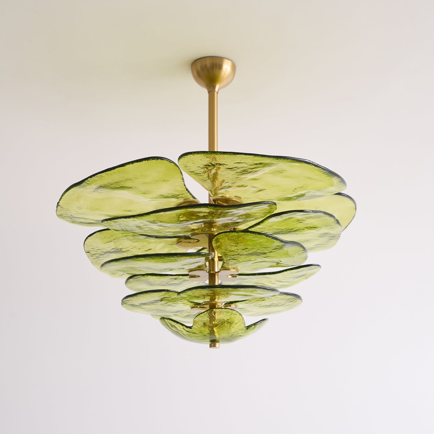Fairwell Lotus Leaf Layered Glass Chandelier