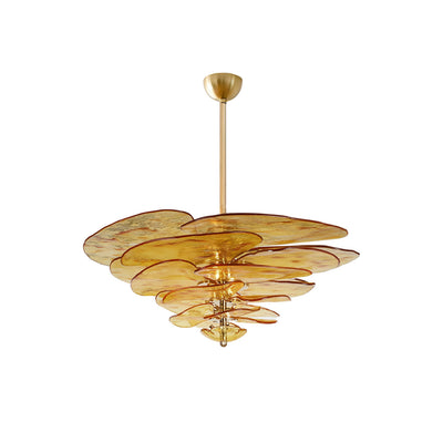 Fairwell Lotus Leaf Layered Glass Chandelier