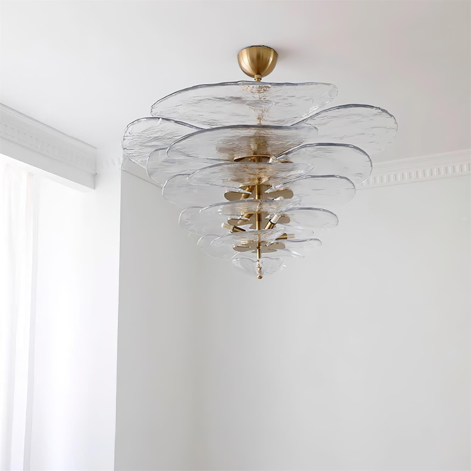 Fairwell Lotus Leaf Layered Glass Chandelier
