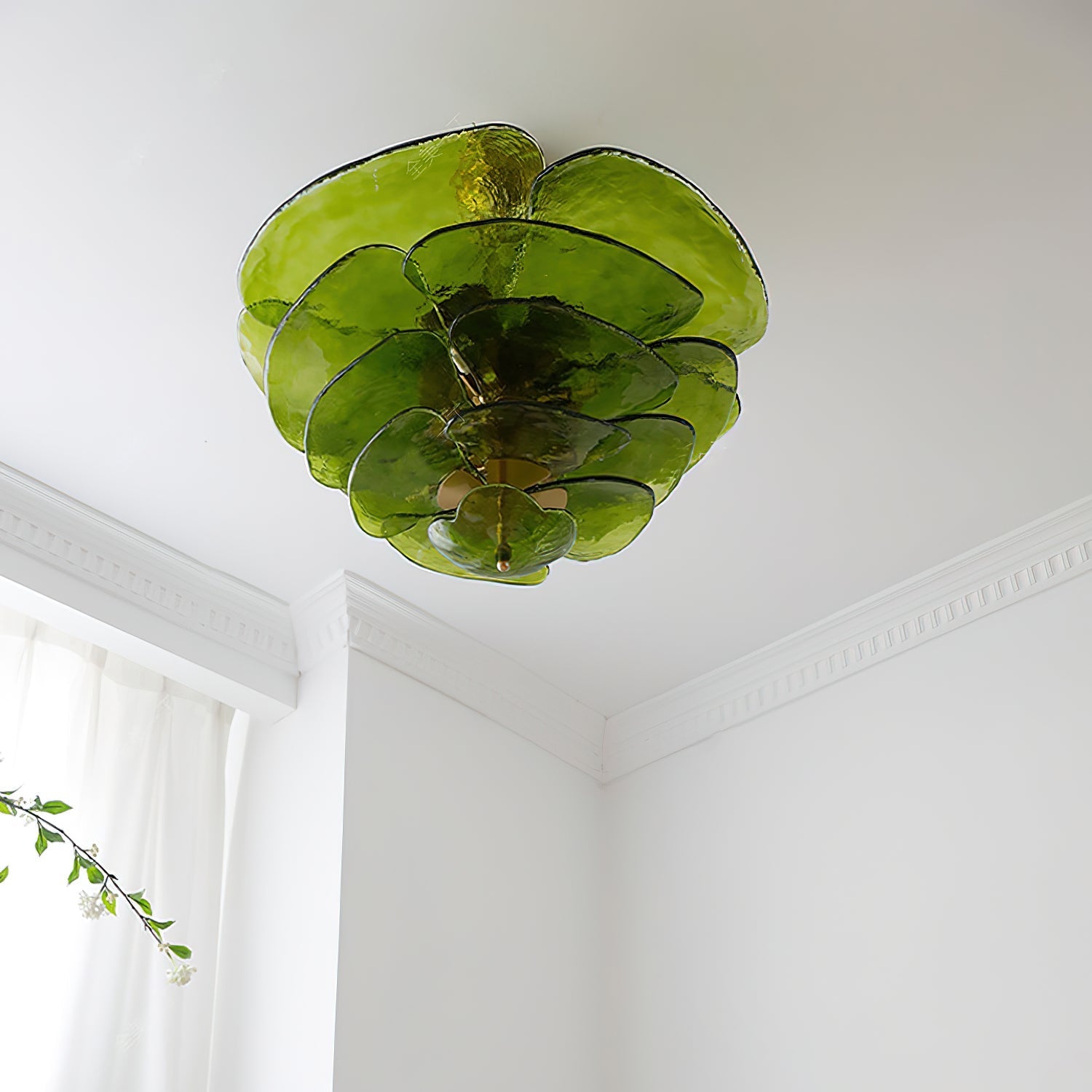 Fairwell Lotus Leaf Layered Glass Chandelier