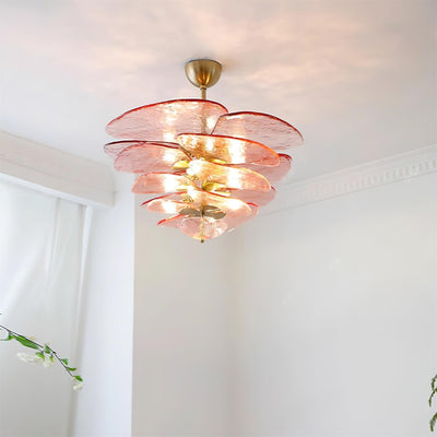 Fairwell Lotus Leaf Layered Glass Chandelier