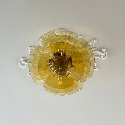 Fairwell Lotus Leaf Layered Glass Chandelier