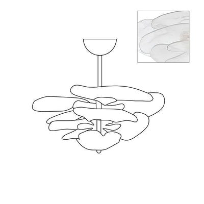 Crivs Chandelier Gold Murano Glass Petal Luxury