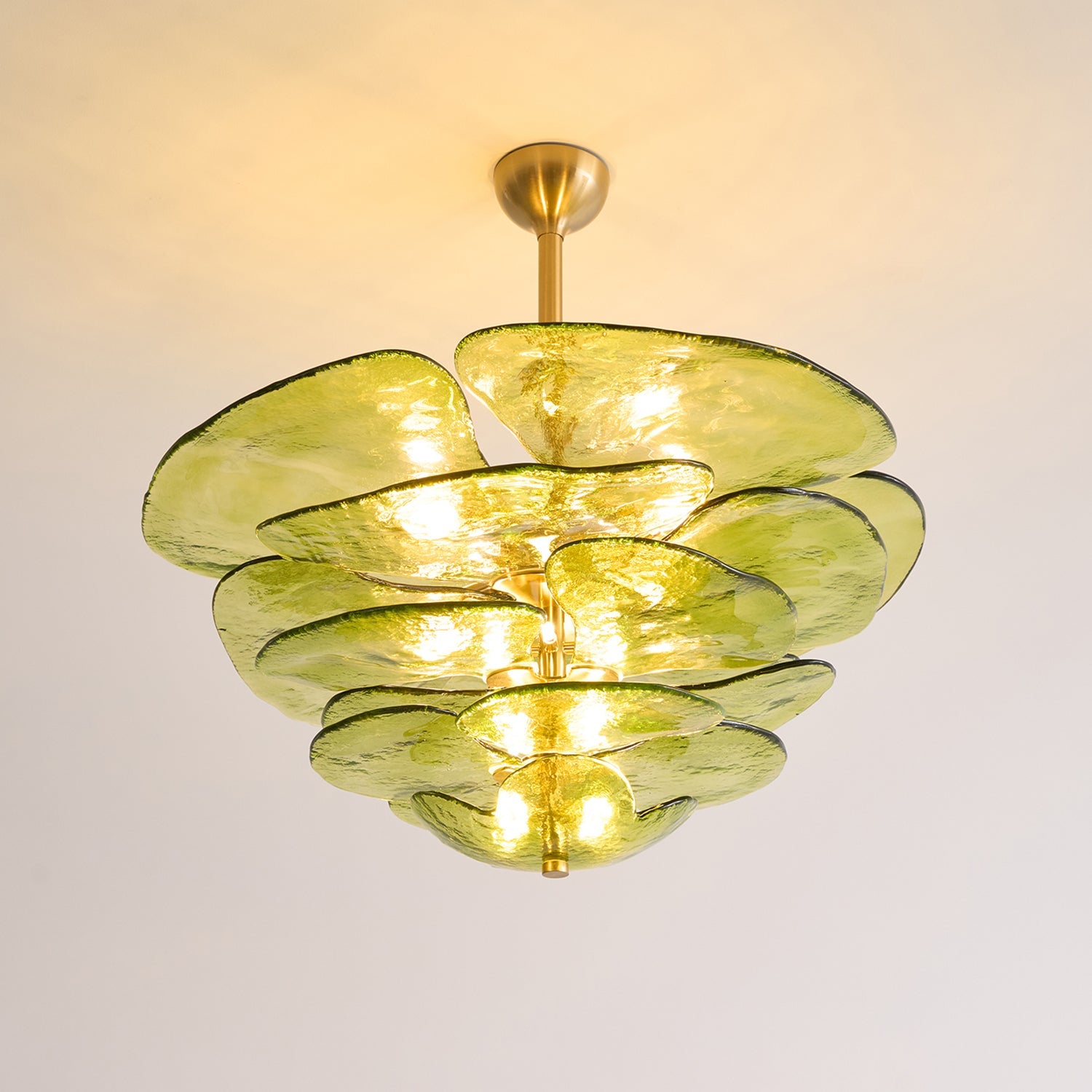 Fairwell Lotus Leaf Layered Glass Chandelier