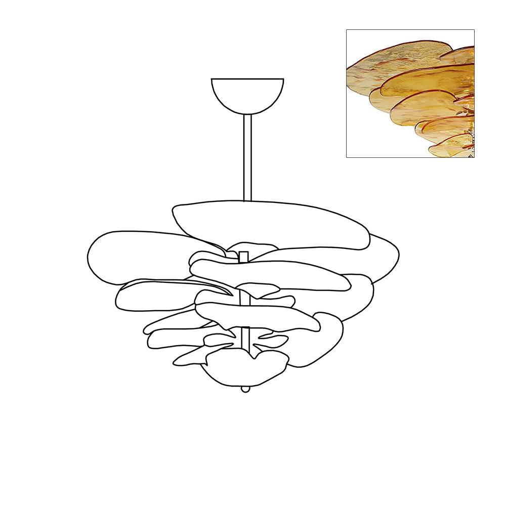 Crivs Chandelier Gold Murano Glass Petal Luxury