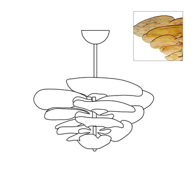 Crivs Chandelier Gold Murano Glass Petal Luxury