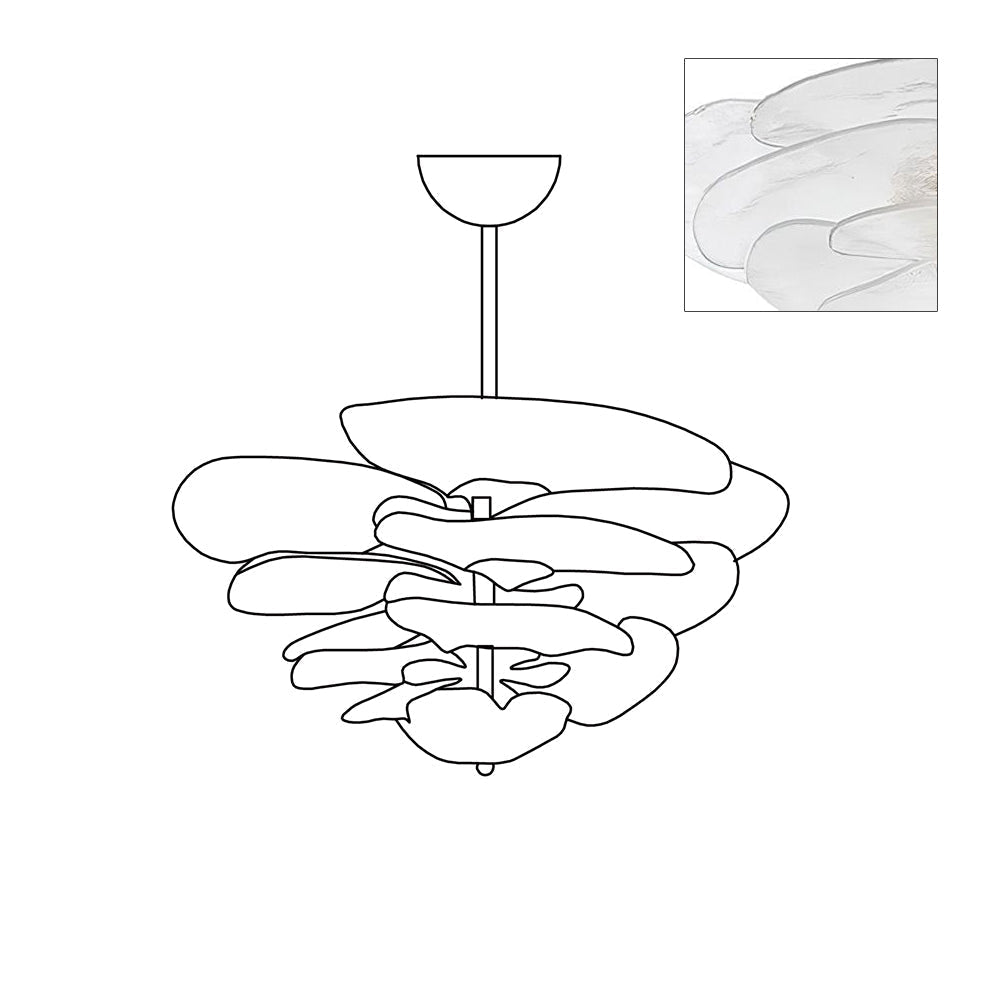 Crivs Chandelier Gold Murano Glass Petal Luxury