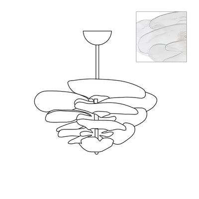 Crivs Chandelier Gold Murano Glass Petal Luxury