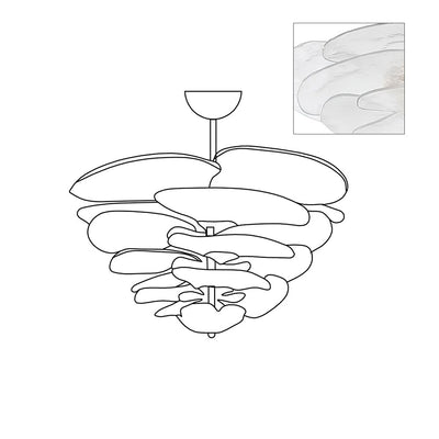 Crivs Chandelier Gold Murano Glass Petal Luxury