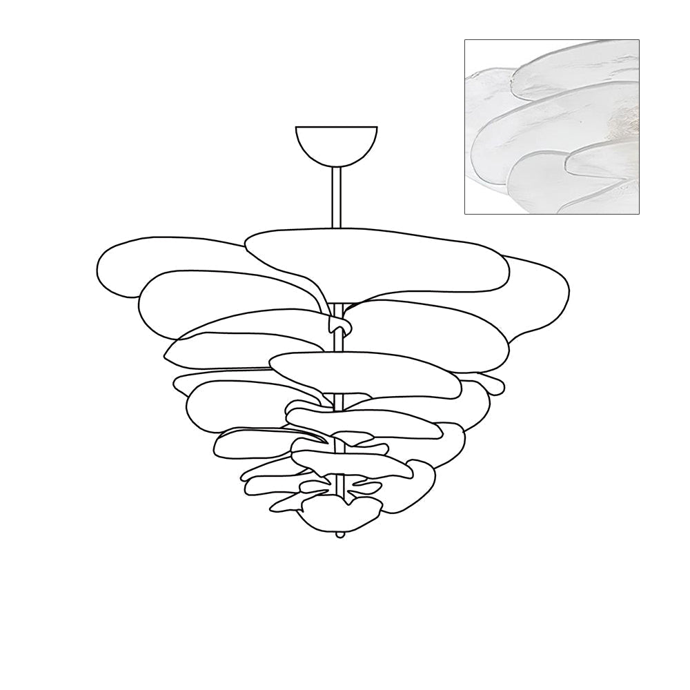 Crivs Chandelier Gold Murano Glass Petal Luxury