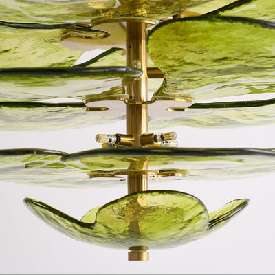 Valentina Lotus Leaf Layered Glass Chandelier
