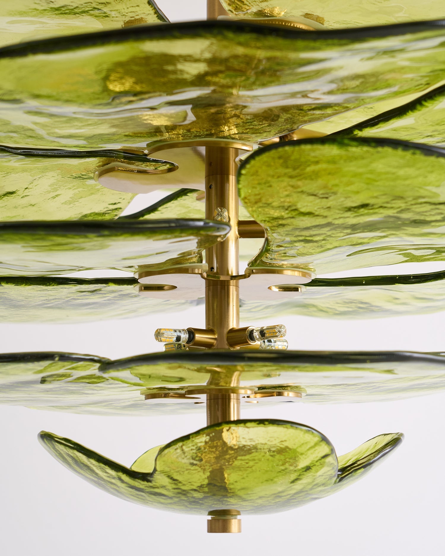 Fairwell Lotus Leaf Layered Glass Chandelier