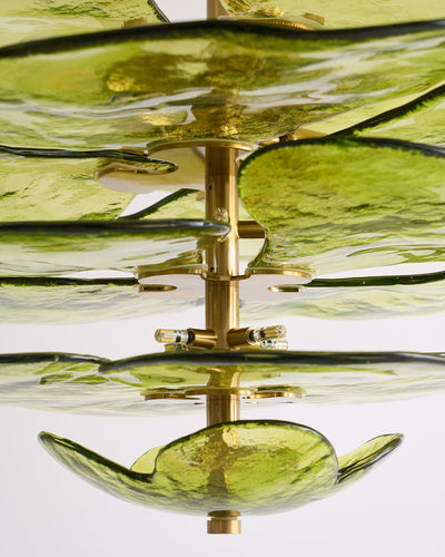 Fairwell Lotus Leaf Layered Glass Chandelier